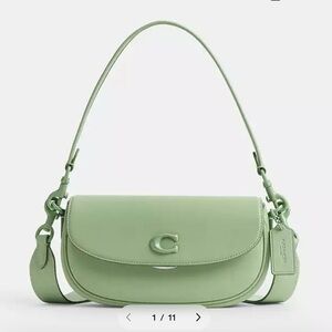 Like NEW Coach Emmy Saddle Bag 23 in Pale Pistachio Glovetanned Leather CR666